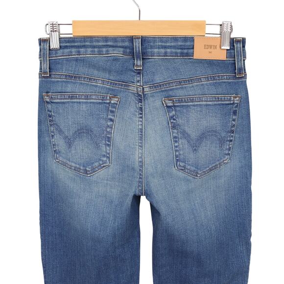 NWT Edwin Lark Mid-Rise Bootcut Stretch Denim Jean In Flashback Blue Size 26 - Picture 4 of 6